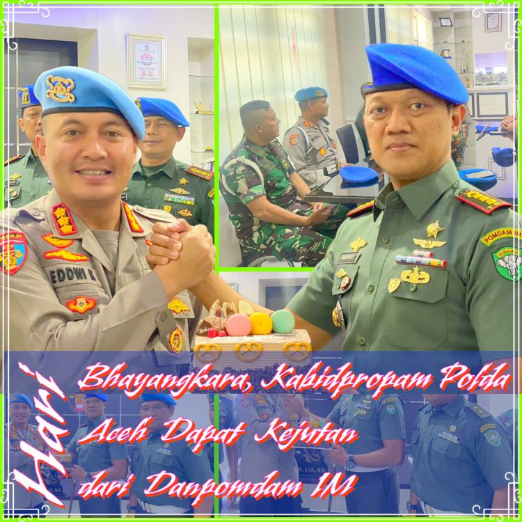 Hari Bhayangkara, Kabidpropam Polda Aceh Dapat Kejutan dari Danpomdam&nbsp;IM
