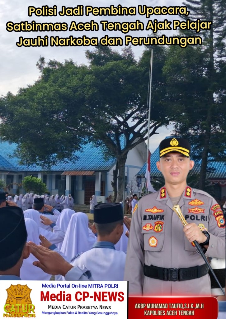 Polisi Jadi Pembina Upacara, Satbinmas Aceh Tengah Ajak Pelajar Jauhi Narkoba dan&nbsp;Perundungan