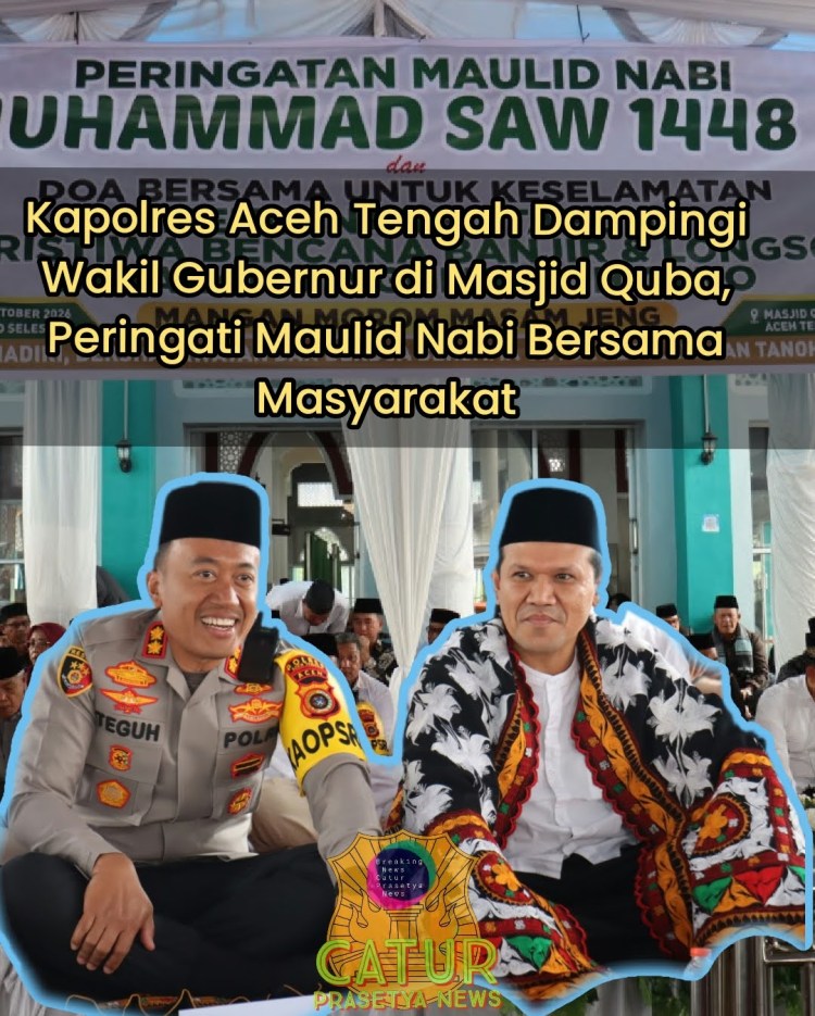 Kapolres Aceh Tengah Dampingi Wakil Gubernur di Masjid Quba, Peringati Maulid Nabi Bersama&nbsp;Masyarakat